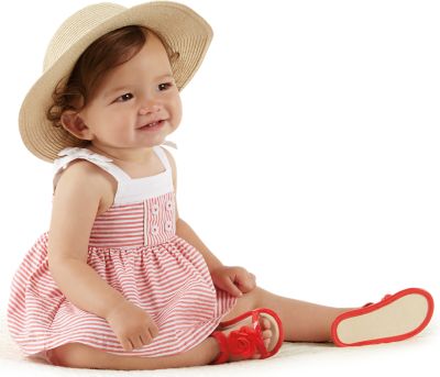 Bonnet De Bain Gymboree Gazebo Party - Bande Rouge Avec Boutons - Taille 0-6-12-24 Mois - Neuf étiqueté
